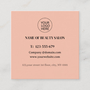 Simple Elegant White Beauty Salon Logo or QR Code Appointment Card