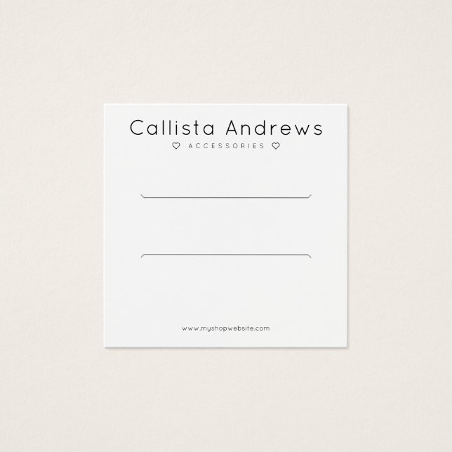 Simple Elegant White Black Heart Hair Clip Display (Front)