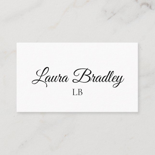 Simple Elegant White Business Card (Front)