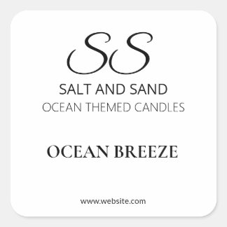 Simple Elegant White Candle Product Labels