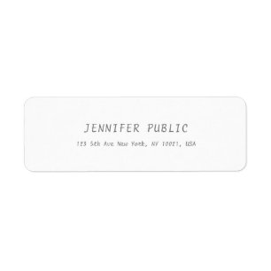 Simple Elegant White Cute Template Modern Script Return Address Label