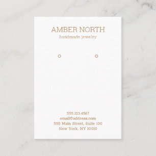 Simple Elegant White Earring Business Card