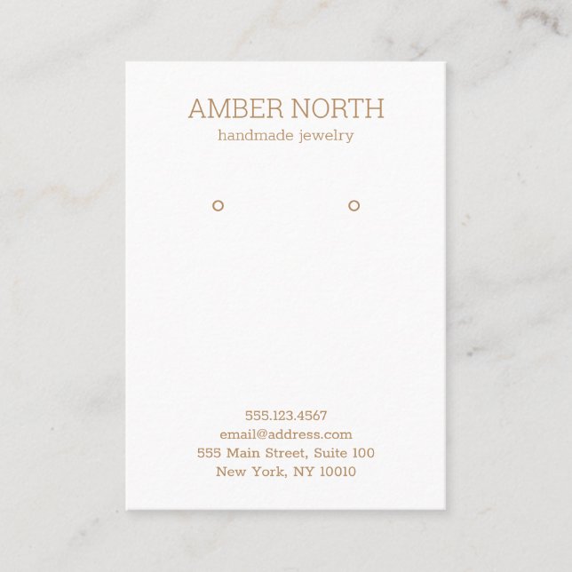 Simple Elegant White Earring Business Card (Front)