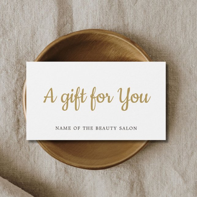 Simple Elegant White Faux Gold Beauty Gift card (Creator Uploaded)
