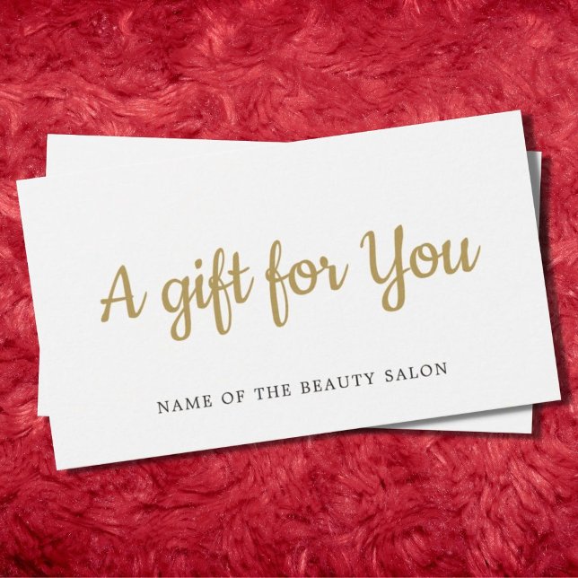 Simple Elegant White Faux Gold Beauty Gift card (Creator Uploaded)