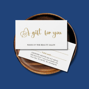Simple Elegant White Faux Gold Beauty Gift card