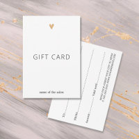 Simple Elegant White Faux Gold Heart Beauty