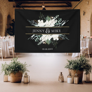 Simple, elegant white flowers banner