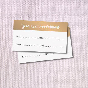 Simple Elegant White Gold Beauty Appointment Card
