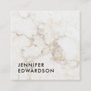 Simple elegant white gold marble professiona square business card
