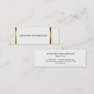 Simple elegant white gold marble professional mini business card