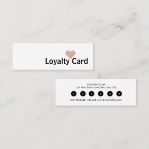 Simple Elegant White Heart Loyalty Card