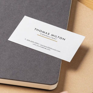 Simple Elegant White Line Consultant Business Card
