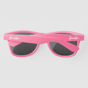 Simple Elegant White Personalised Name Custom Sunglasses