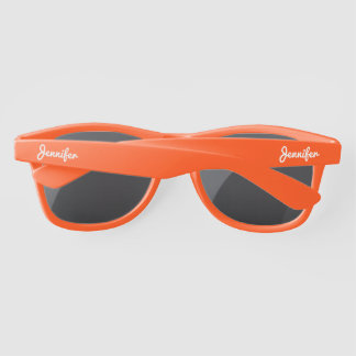 Simple Elegant White Personalised Name Custom Sunglasses