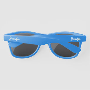 Simple Elegant White Personalised Name Custom Sunglasses