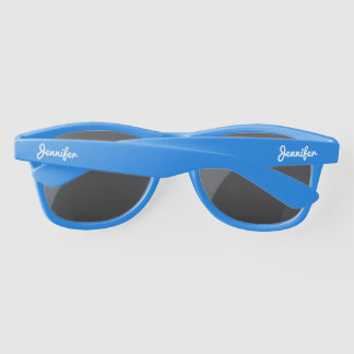 Simple Elegant White Personalised Name Custom Sunglasses
