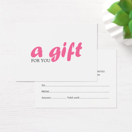 Simple Elegant White Pink Beauty Gift Certificate