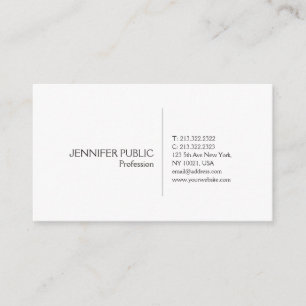 Simple Elegant White Plain Modern Professional Business Card
