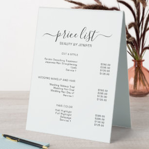 Simple Elegant White Salon Price List