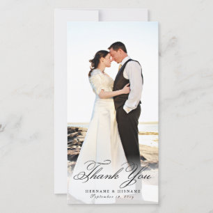 Simple Elegant White Thank You 8x4 Photo Card