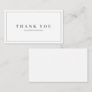 Simple & Elegant White Thank you Card