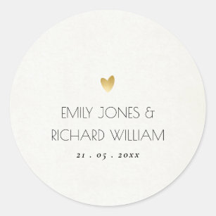 SIMPLE ELEGANT WHITE TYPOGRAPHY TEXT ONLY CLASSIC ROUND STICKER