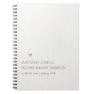 SIMPLE ELEGANT white TYPOGRAPHY TEXT ONLY WEDDING Notebook