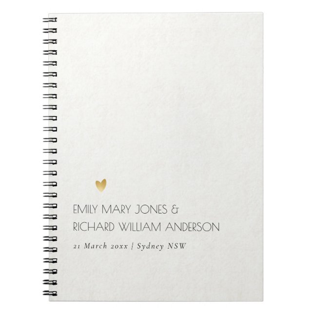 SIMPLE ELEGANT white TYPOGRAPHY TEXT ONLY WEDDING Notebook (Front)