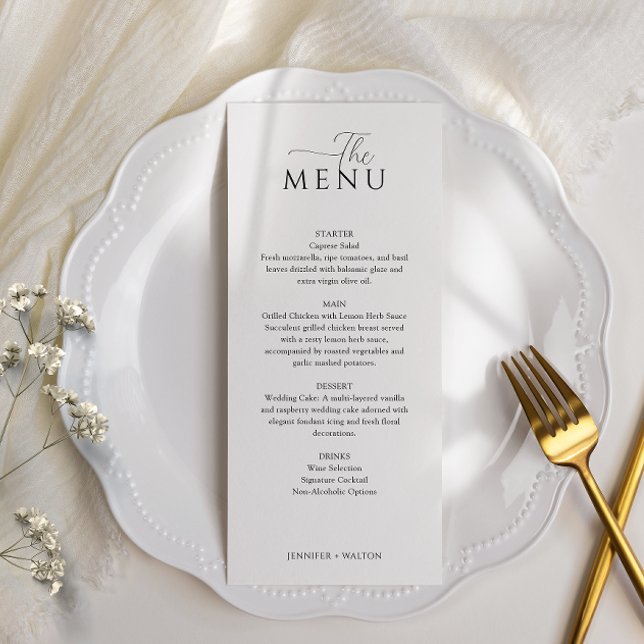 Simple Elegant white wedding Menu (Creator Uploaded)