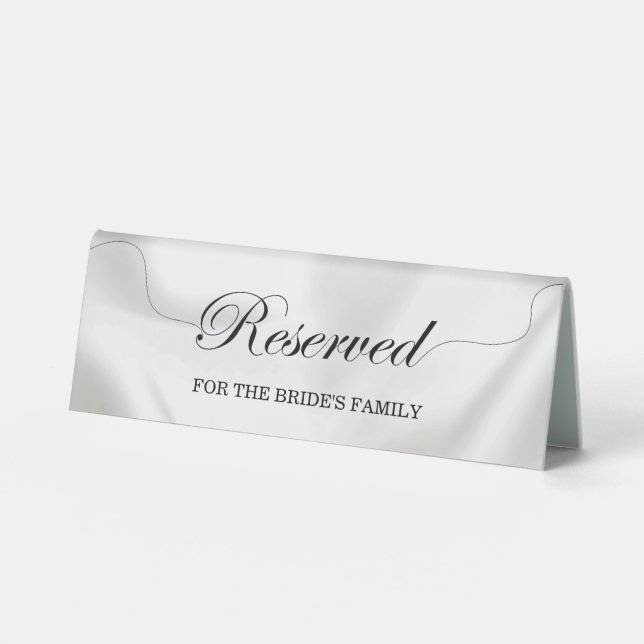 Simple Elegant White Wedding Reserved Seat (Front)