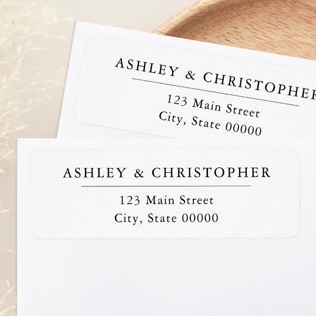 Simple Elegant White Wedding Return Address Label (Creator Uploaded)