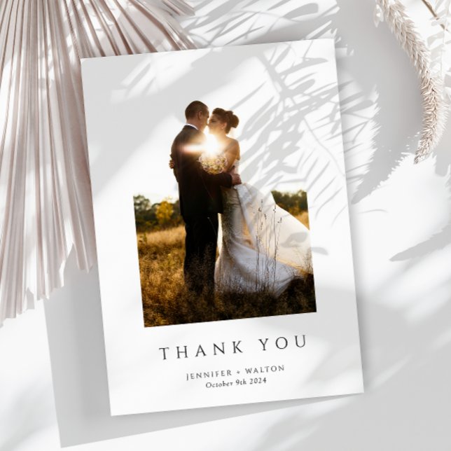 Simple Elegant white wedding  Thank You Card (Creator Uploaded)