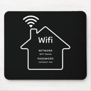 Simple Elegant Wifi Network Password Info Mouse Pad