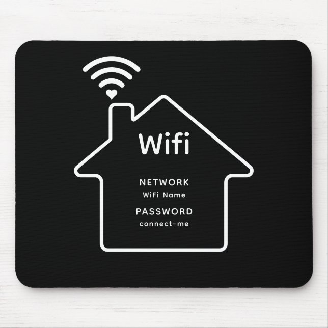 Simple Elegant Wifi Network Password Info Mouse Pad (Front)