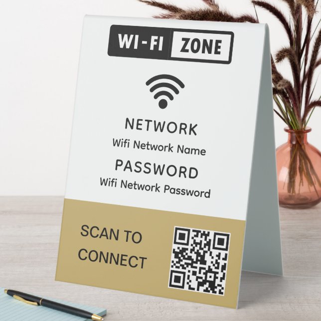Simple Elegant Wifi QR Code Network Password  (In SItu (Table))