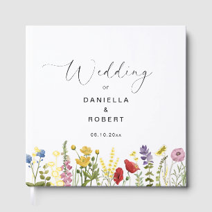 Simple Elegant Wildflower Wedding Guest Book
