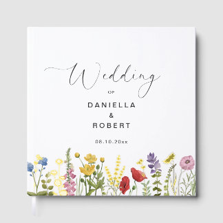 Simple Elegant Wildflower Wedding Guest Book