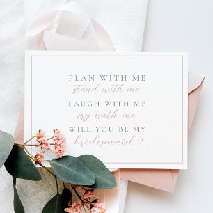 Simple Elegant Will You Be My Bridesmaid Invitation Postcard