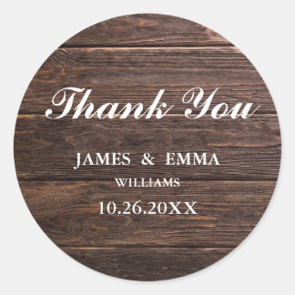 Simple Elegant Woodsy Wedding Thank You Stickers