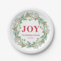 Simple Elegant Wreath Joy Modern Christmas