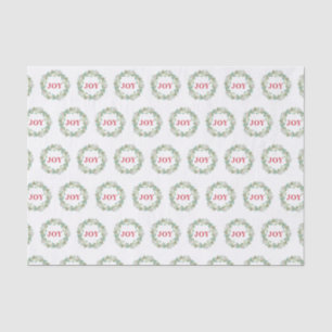 Simple Elegant Wreath Joy Modern Christmas Tissue Paper