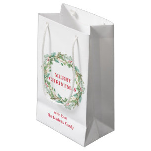 Simple Elegant Wreath Modern Christmas Small Gift Bag
