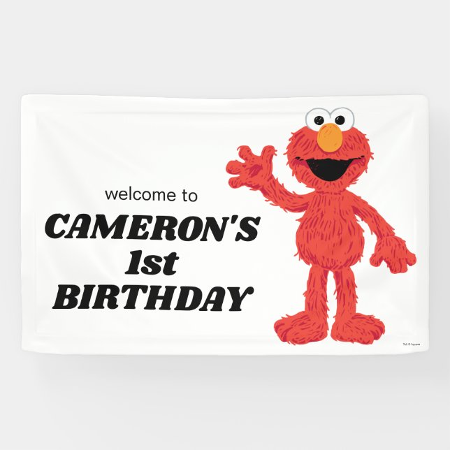 Simple Elmo 1st Birthday Banner (Horizontal)