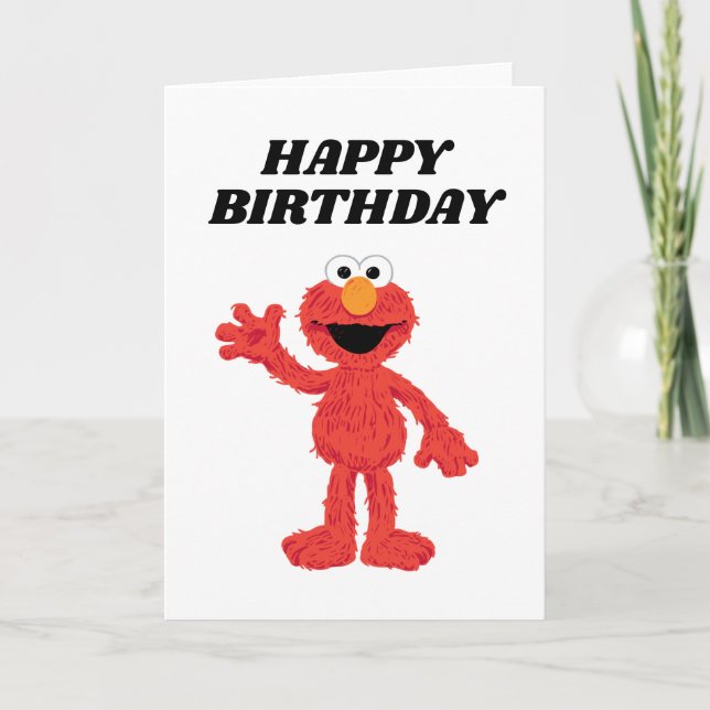 Simple Elmo 1st Birthday Card (Front)