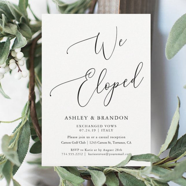Simple Elopement Announcement Cards | We Eloped (Creator Uploaded)