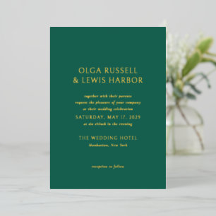 Simple Emerald Green Modern Wedding