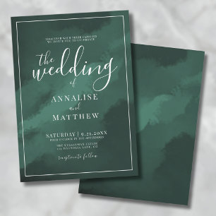 Simple Emerald Green Wedding Invitation