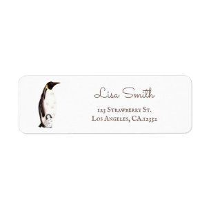 Simple Emperor Penguin Return Address Label