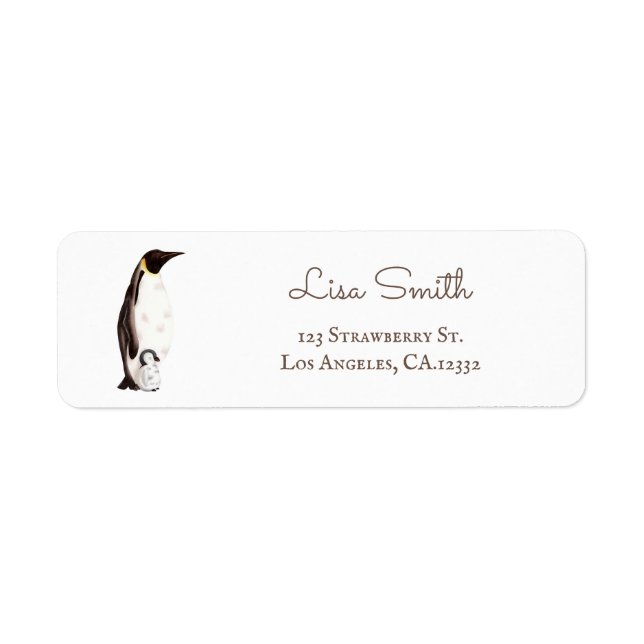 Simple Emperor Penguin Return Address Label (Front)